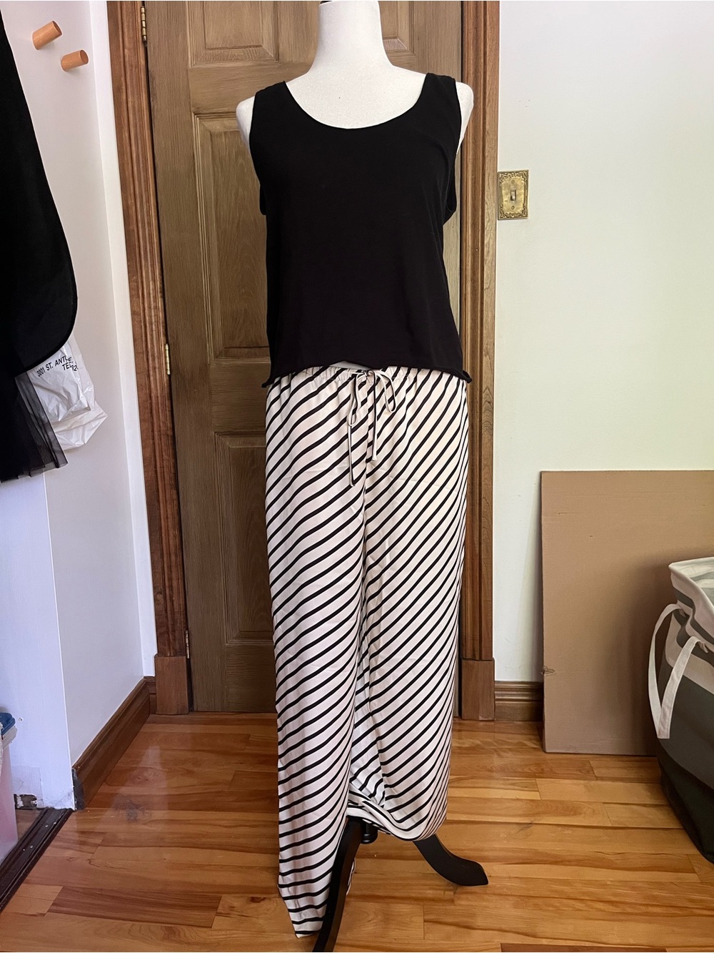 H&M Diagonal Stripe Wide-Leg Pants